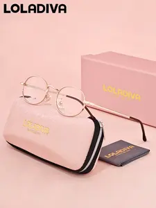 LOLADIVA Unisex Modern Vintage Full Frame Plano Glasses Oval Frame Plano Glasses Trendy Casual Frames