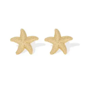 DB- Women's Starfish Earrings| Rugged-Style Ocean Starfish Studs| Hypoallergenic Jewelry for Summer-DB