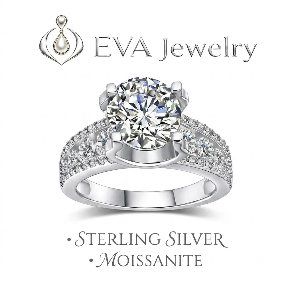 [EVA Jewelry] Chucky Ring 925 Sterling Silver Synethic Moissanite Ring