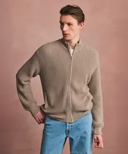 Cotton Fisherman Full Zip Sweater