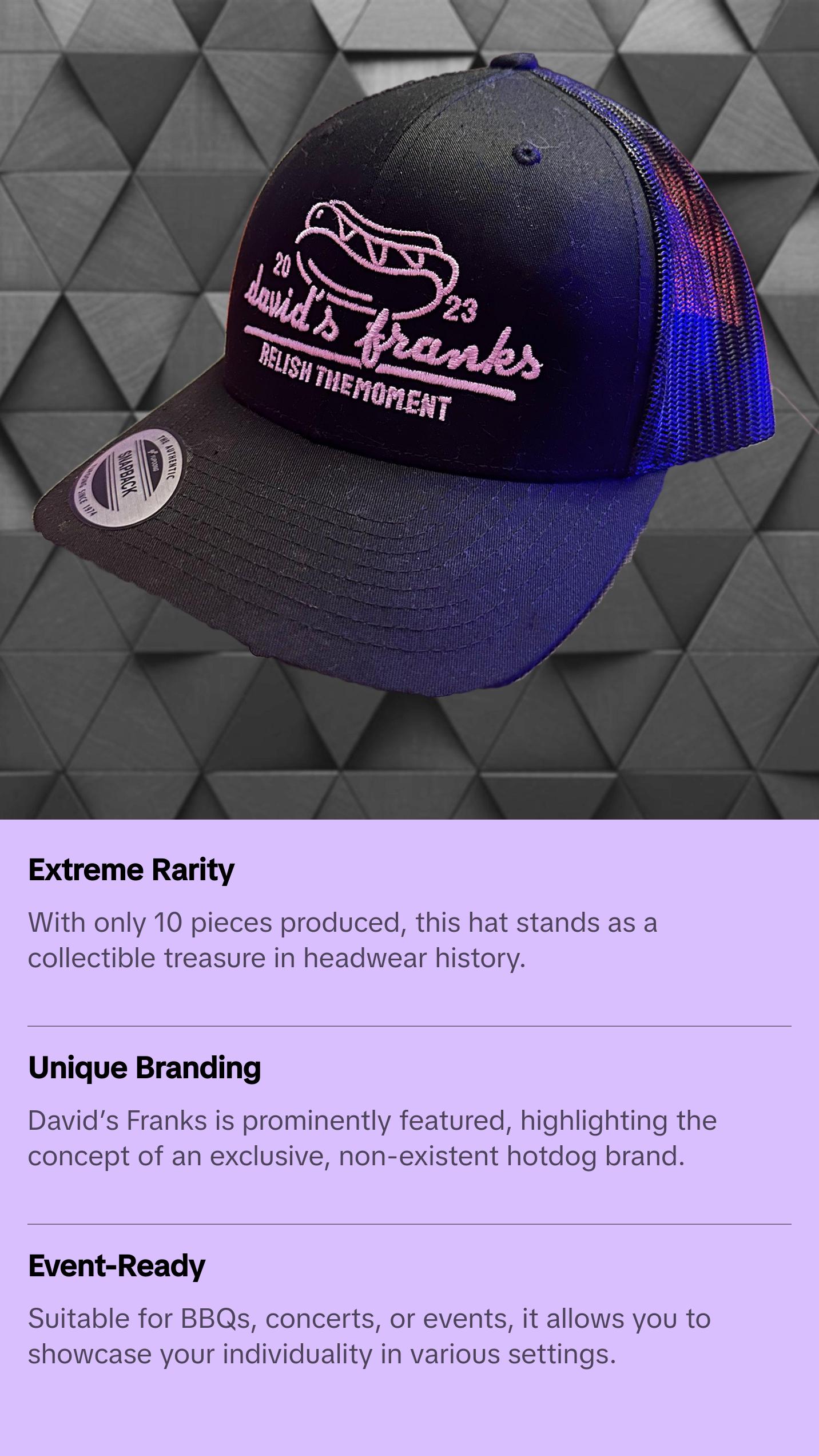 David's Franks Hot Dog Trucker Hat #1 | DMF Signed (RARE 1 of 10)