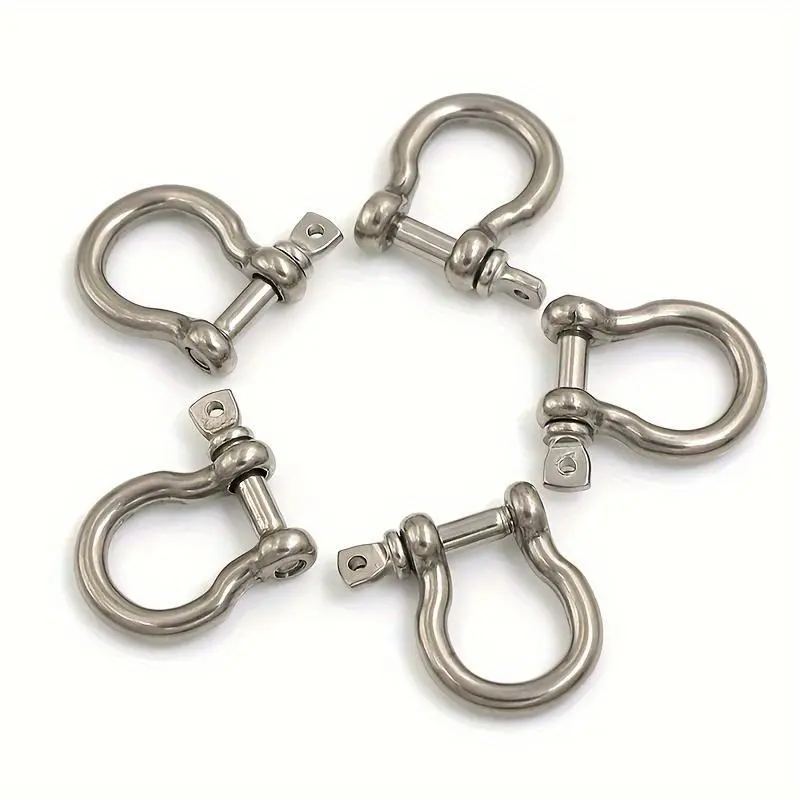 5pcs M4 Stainless Steel Bow Shackle with Screw Pin for Heavy Duty Rigging and More!