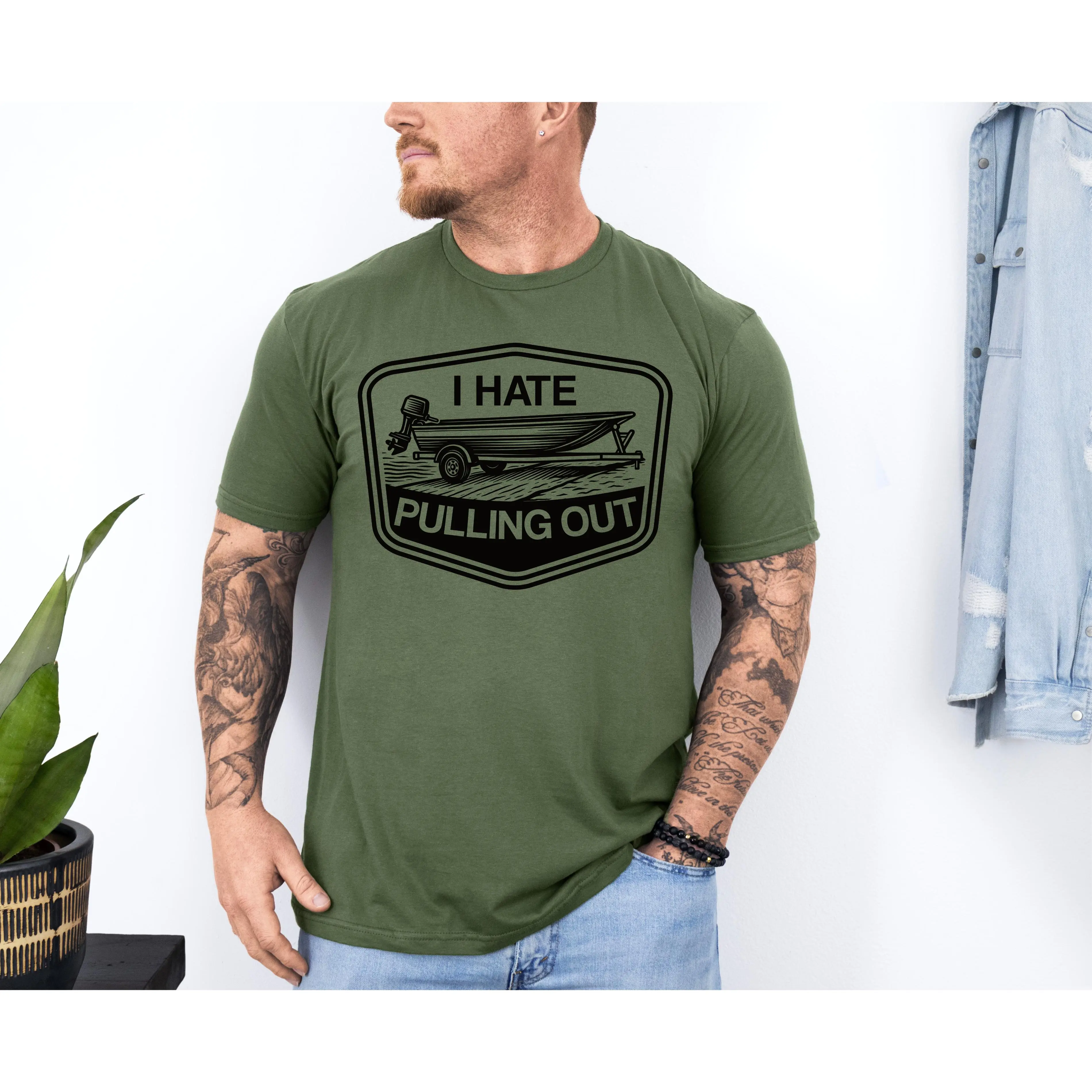 Funny "I Hate Pulling Out" Fishing Shirt | Boat Life Graphic Tee | Funny Boating T-Shirt | Fisherman Gift | Lake Life Shirt