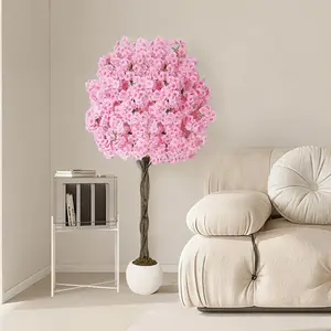 Garvee Artificial Cherry Blossom Tree with Pink Silk Blossoms and Natural Trunk, Realistic Flowering Tree in Decorative Planter for Indoor and Outdoor Home or Office Decor,6Ft