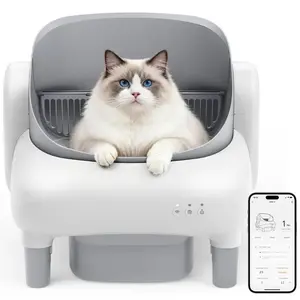 Litter Box for Multiple Cats | APP Control, Safety Sensors & Odor-Lock Design, 10.5L Bin, Cat Litterbox (Only Supports 2.4G Wifi)