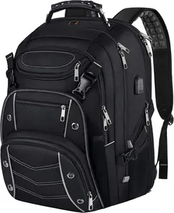 18.4 Laptop Backpack for unisex, 60L  Gaming Laptops  Bag with USB Charger Port,TSA Friendly Flight Approved and RFID Anti- Pocket Heavy-duty Pack,21.3*15.7*11.8inch Grey