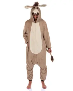 Shrek Donkey Costume Kigurumi Union Suit Adult Onesie Pajama Outfit