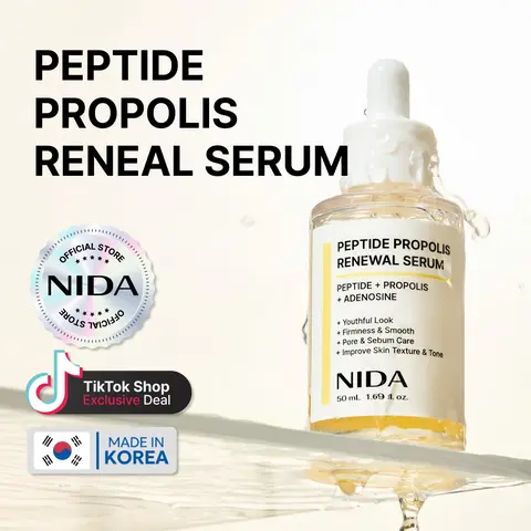 NIDA Peptide Propolis Renewal Serum Wrinkles Fine Lines Aging Skin Daily Radiant