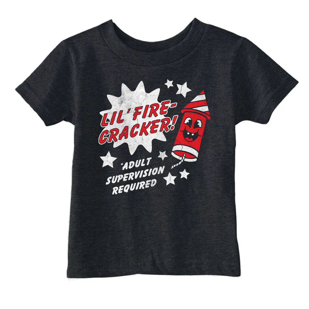 Toddler Funny T Shirts Lil Fire Cracker Sarcastic Fourth Of July Graphic Novelty Tee for Young Kids Funny Toddler Shirts Patriotic Apparel for Toddler Funny Sarcastic Apparel Childrens Graphic Tees Black
