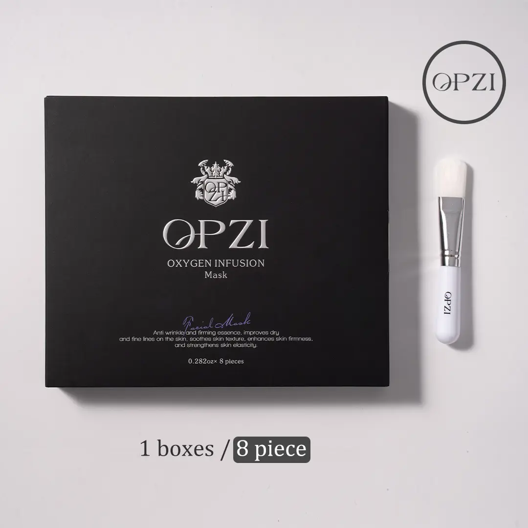 OPZI Oxygen Infusion Foam Mask with Retinol, Hydrating Facial for Radiant Glow and Skin Repair, 8 Pack, Moisture, Face Mask, All Skins