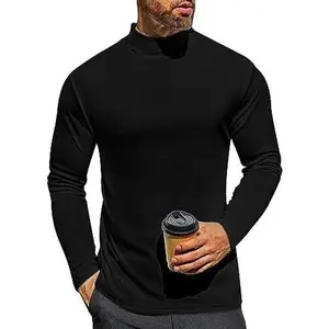 Men's Mock Turtleneck Long Sleeve Turtle Neck Shirts Lightweight Undershirt Thermal Pullover Sweater