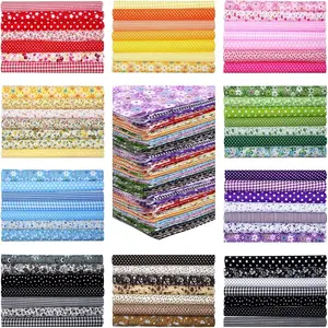 100 Pcs 10 x 10 Inch Cotton Quilting Squares Fat Quarter Bundles Multicolor Precut Floral Layer Patchwork for DIY Craft Cloths Sewing Scrapbooking