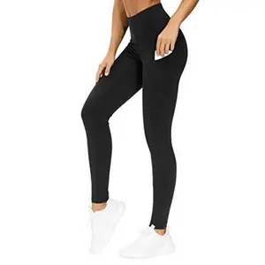 THE GYM PEOPLE Thick High Waist Yoga Pants with Pockets, Tummy Control Workout Running Yoga Leggings for Women (X-Large, Black  )