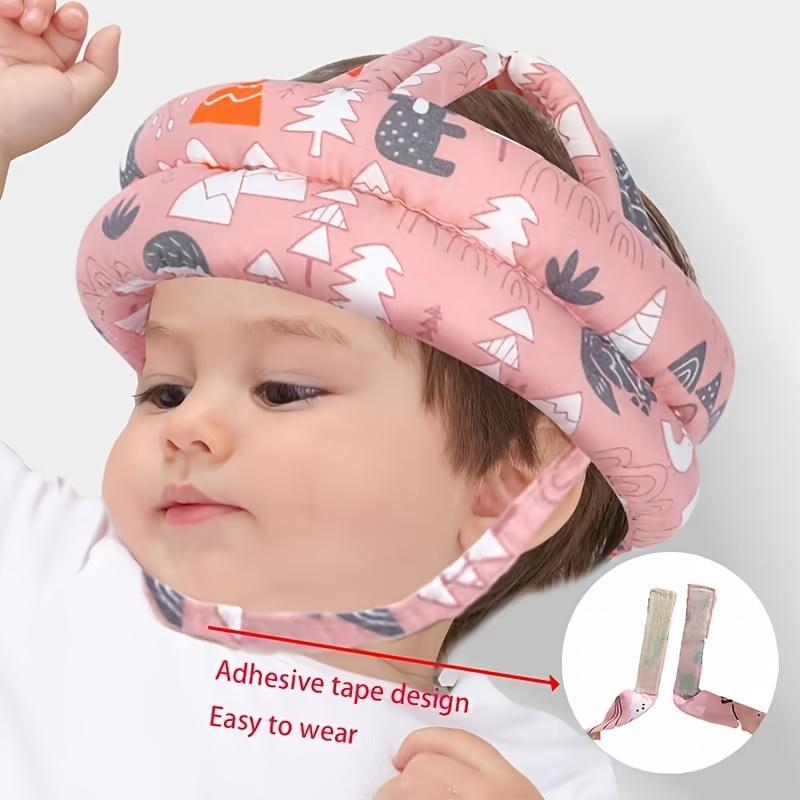 Baby Head Protector Hat - 1pc Cute Cartoon Caps with Designs, Adjustable for 6-24 Months Toddlers, Outdoor Play Walking Safety Essential, Grows with, Ideal Halloween Gift