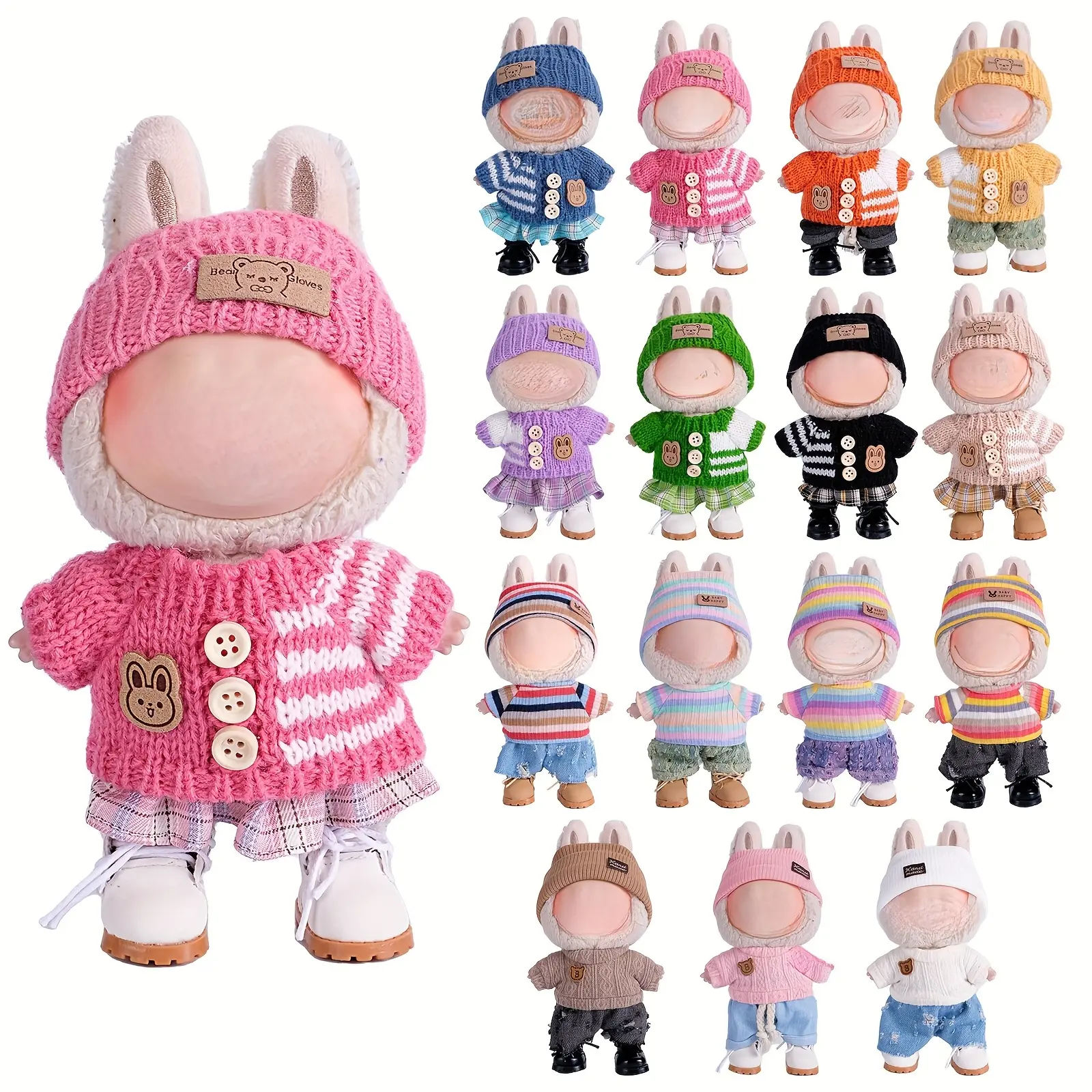 6.69inch Labubu Doll Clothes Set with 3, Doll Clothes Outfit, Stylish ...