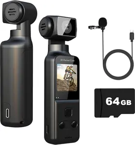 4K Body Camera with External Microphone Mini Video Audio Pocket Cam 270° Rotation Camera for Outdoor Sport Bike Travel Police Law Enforcement Personal Civilians 64GB Included