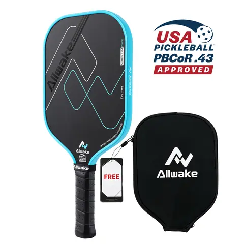 ALLWAKE 2026 Pickleball Paddles Set - T700 Carbon Fiber Construction for Enhanced Spin + Control, 16mm PP Honeycomb Core Racket (Sports & Outdoor Ball Sports Accessory)