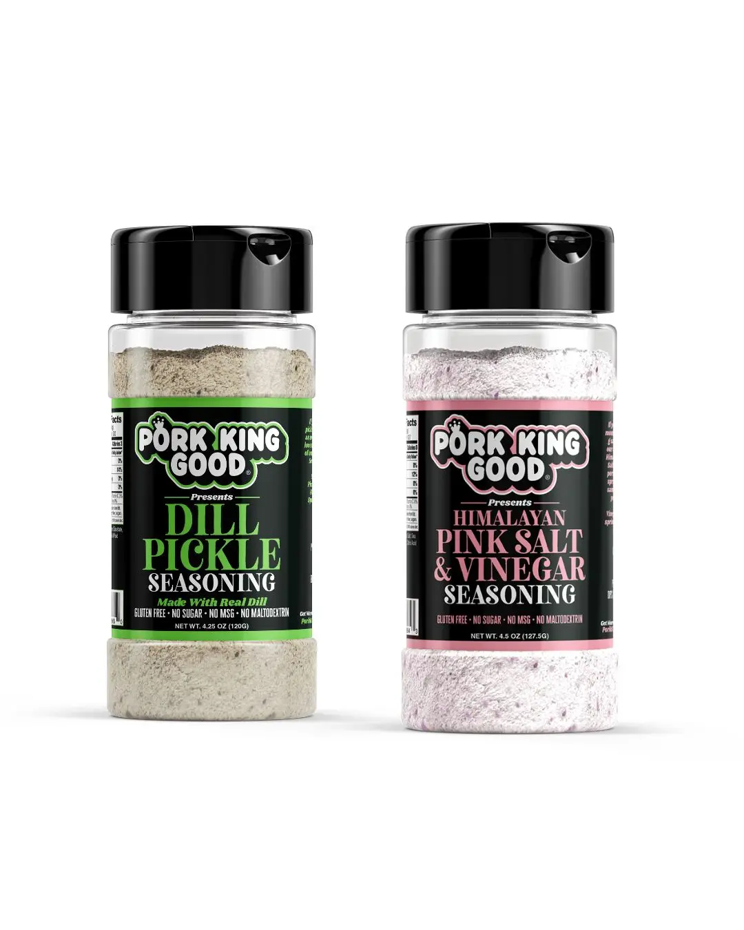 Pucker Up Pals Pack - 2 Pack Variety of Dill Pickle and Himalayan Pink Salt & Vinegar Seasoning