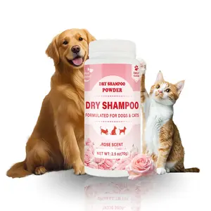 Pet Dry Cleaning Powder for Cats & Dogs, Plant-Based Formula, Dries & Volumizes Fur, Ideal for Pet Grooming Products, Shampoo