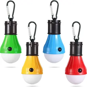 4 Pcs LED Camping Tent Lantern Portable, Waterproof Emergency Light Bulb with Clip Hook. Super Bright for Hiking, Party, Camping, Fishing & Power Failurefor Backpacking & Outage Situations