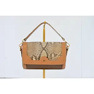 Crown Python Handbag in Honey