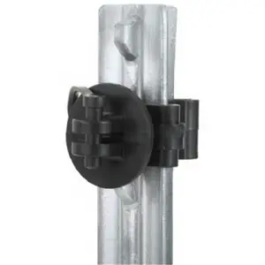 212 MAIN Outdoor Heavy-Duty UV-Resistant T-Post Pinlock Insulator - Black, 25-Count (Dare Products Model 2550-25)
