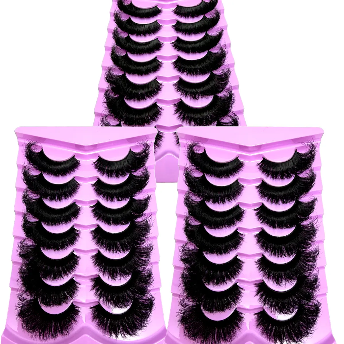 21 Pairs Faux Mink False Eyelashes, Voluminous D Curl Cat Eye Style, 18-25mm Reusable Pack with Dramatic Lash Extension Effect, Eyelashes Extensions