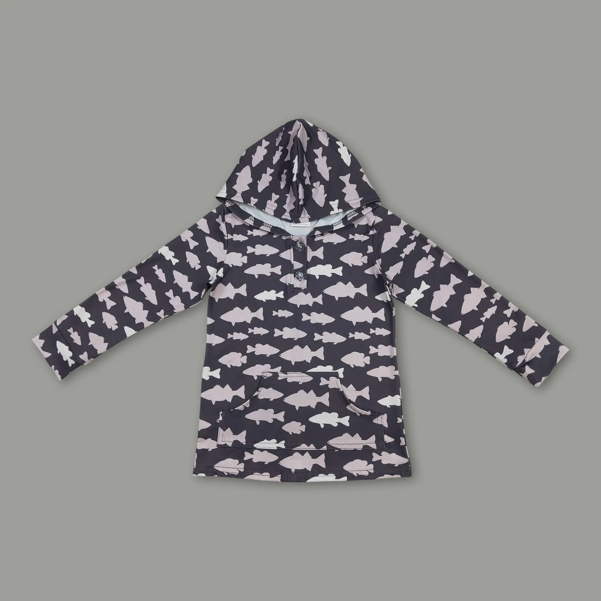 Toddler Boys' Casual Long Sleeve Hoodie with Fun Fish Print - Child Size Lightweight Spandex Cotton Top for Summer Outdoor Wear, Crew Neck, Child Size Boys' Hoodies & Sweatshirts, Long Sleeve Boys' Hoodies & Sweatshirts