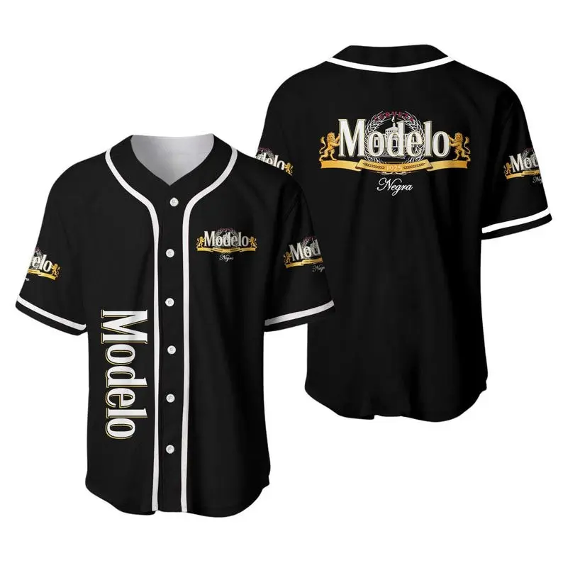 Black Modelo Negra Baseball Jersey  Summer Festival Gift  Mexican Cerveza Graphic Baseball Shirt  Beer Lover Gift