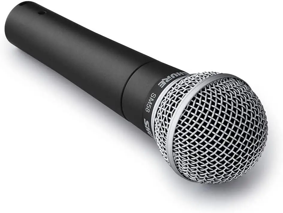Shure SM58-LC Professional XLR Dynamic Vocal Microphone with Tailored Frequency Response, Brightened Midrange, Noise Reduction & Adapter for Live Performances, Studio Recording