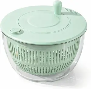 Salad Spinner Large, 3 IN 1 Vegetable and Fruit Washing Bowl with Strainer, Lettuce Spinner with 5 Blades Slicer, Egg Yolk Strainer, Salad Bowl for Efficient Salad Preparation, 5.3 Qt Kitchen Gadgets Set#SummerVibes outdoorfun