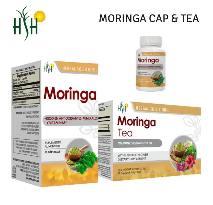 HERBAL SOLUTIONS MORINGA CAPSULE & TEA Daily Supplement Bundle