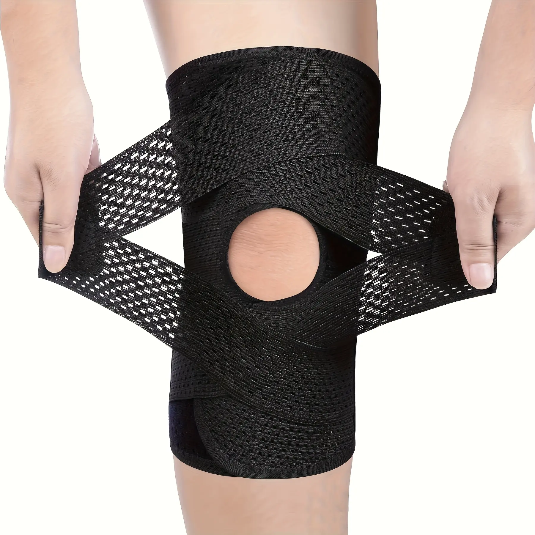 Knee Brace with Side Stabilizers & Patella Gel Pad (1 Piece) for Meniscus Tear, Arthritis Pain Relief, Adjustable Breathable Knee Support for Men Women