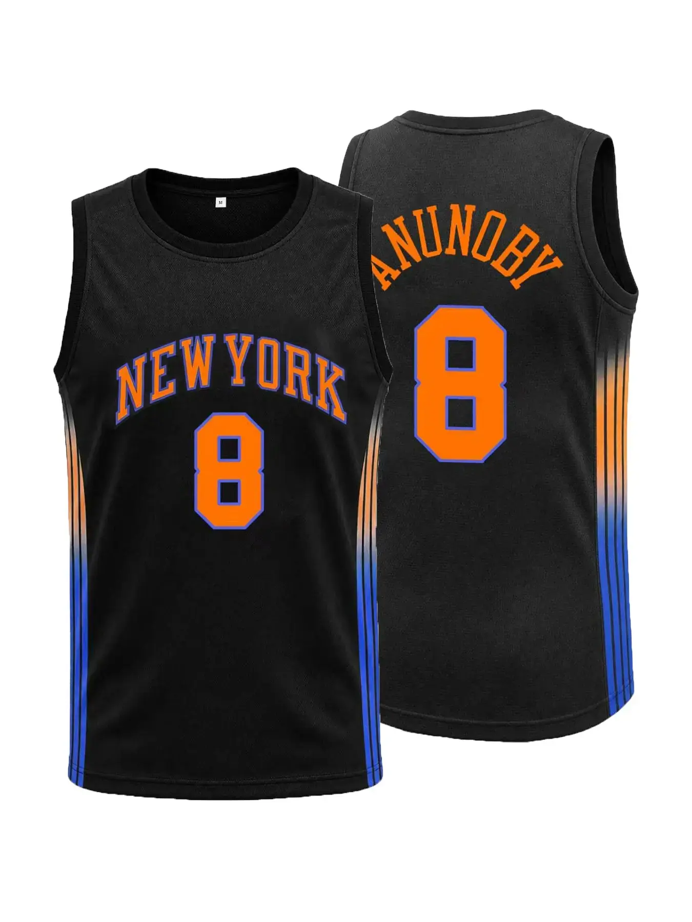 Unisex New York #8 Embroidered Basketball Jersey, Comfortable Breathable Retro Fan Sports Shirt, Casual Sports Top and Gift, Sizes S-3XL