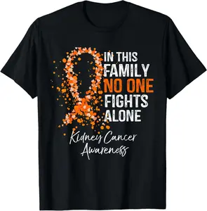100%cotton In This Family No One Fights Alone Shirt Kidney Cancer T-Shirt