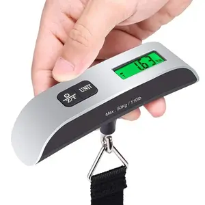 Travel Luggage Scale with Hook – 50kg Digital Hanging Baggage Scale | Portable Electronic Weight Scale with Backlit LCD to Avoid Overweight Fees