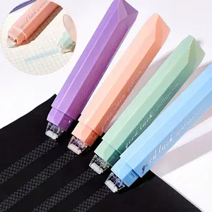 4 rolls of gradient-colored adhesive tape, pen-style double-sided dot adhesive tape dispenser, large capacity, essential stationery item, suitable for memos, diaries, DIY crafts, scrapbooks, etc., back-to-school office supplies, office supplies