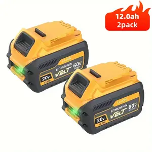 2PACK DCB200 12.0Ah DCB606 Replacement For DeWalt 20V/60V MAX Battery Compatible With DeWalt Flex-Volt DCB609 DCB612 DCB606-2 DCB609-2 Compatible With DeWalt 20V/60V/ Cordless Power Tools And Chargers