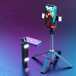 Tripod Selfie Stick with Dual Fill Light, 360° Rotation