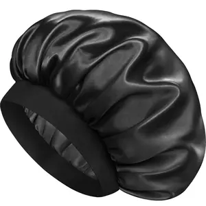 Satin Silk Sleep Bonnet - Double Layer Cap for Men & Women, Soft Lined for Natural & Curly Hair