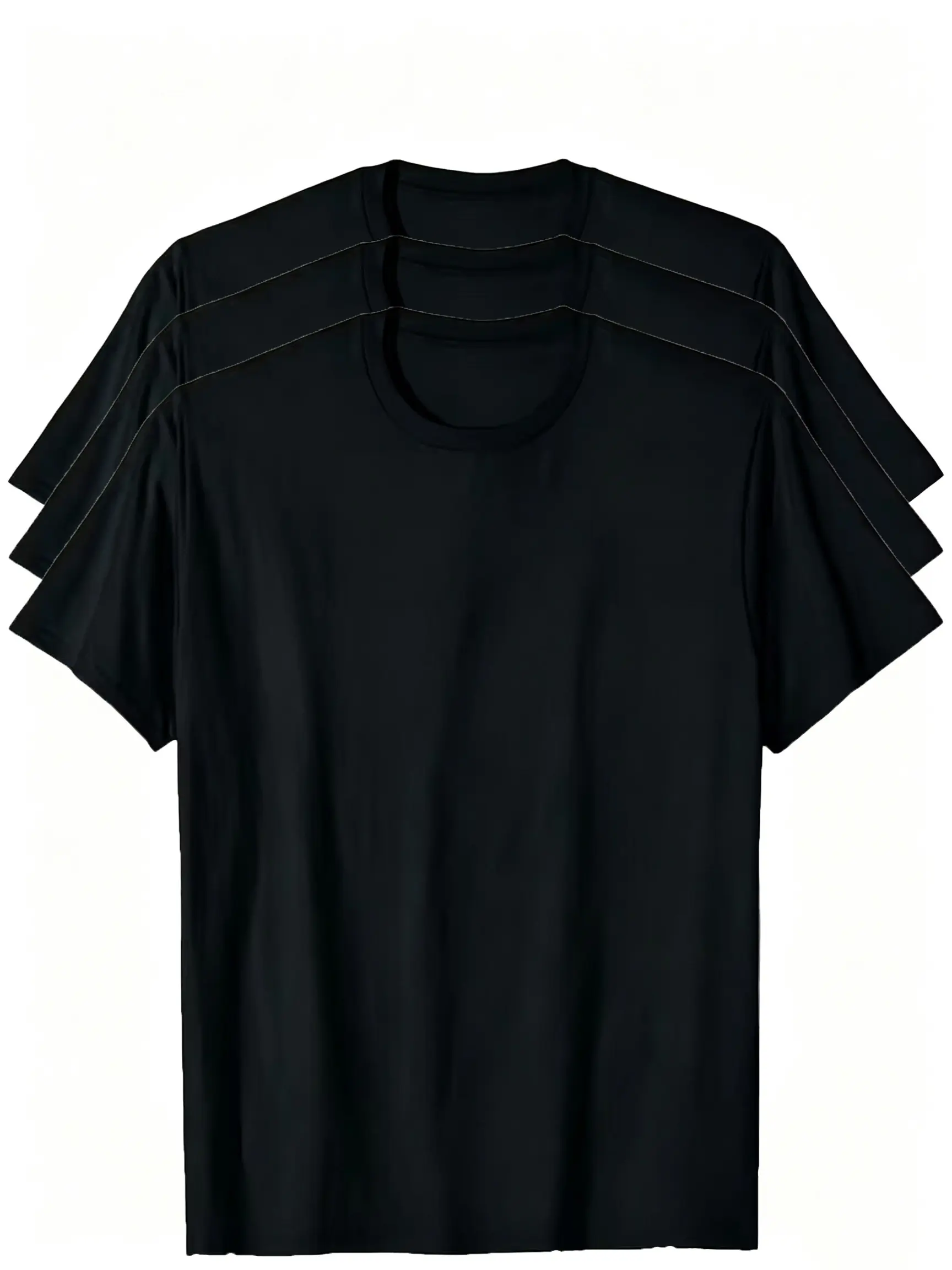 Slim Fit White and Black Tees Crewneck Tshirt Streetwear 3 Pack for Versatile Outfits Comfortable Fit
