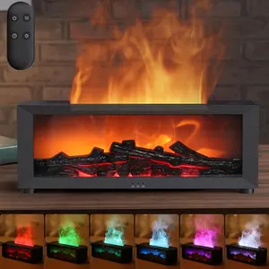 Fireplace Diffusers for Essential Oils 150ml Ultrasonic Humidifier with Remote Control  Flame Light for Home Office Aromatherapy Ornaments - Decor