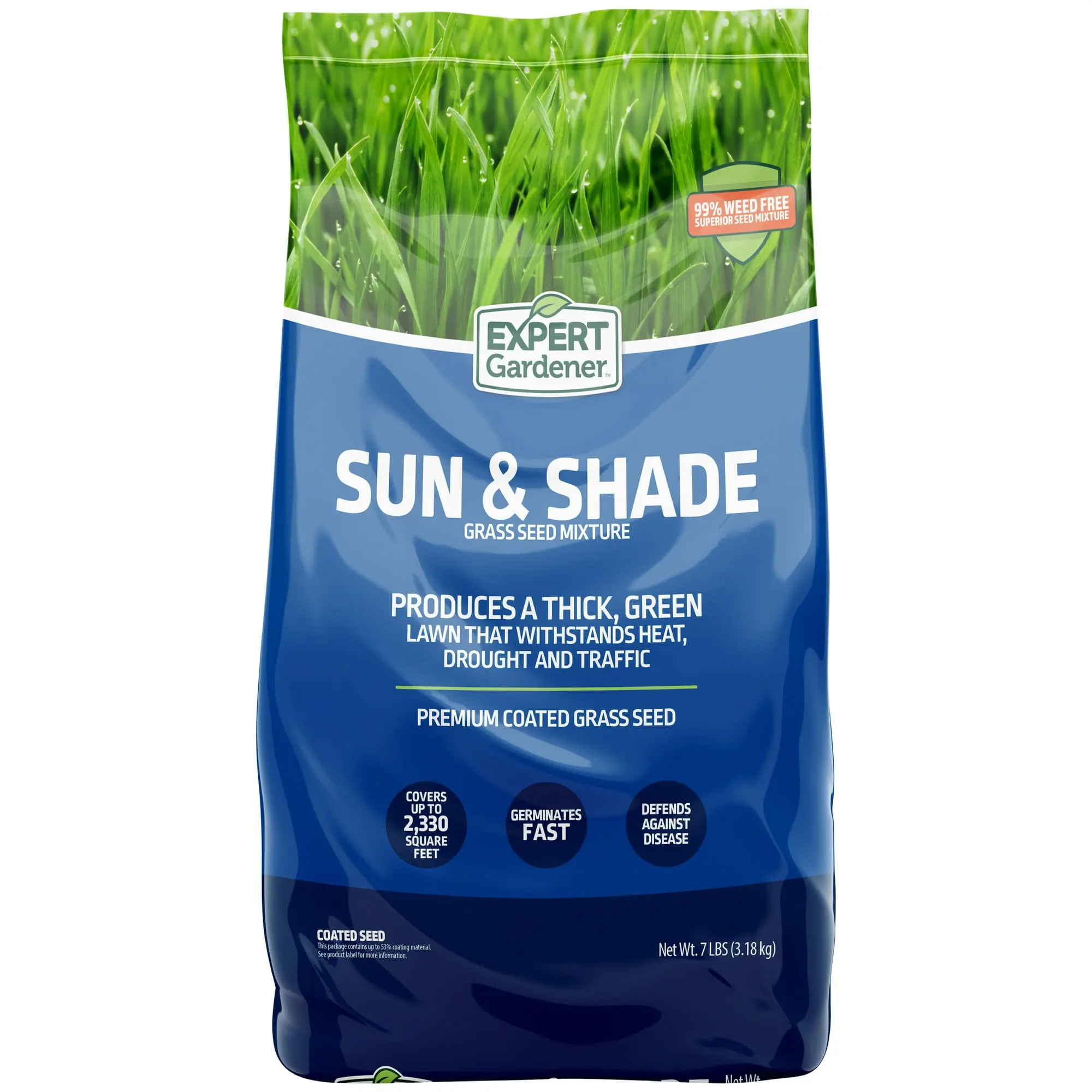 Premium Southern Lawn & Grass Seed Mix - Sun to Partial Shade Use, 7 lb, Lawn Seeds, Premium Grass Seed