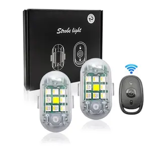 Anti-Collision LED Strobe Light with High Brightness and Remote, Night Riding LED Lights for Cars, Motorcycles and Drones, Mini Car Emergency Strobe Warning Light