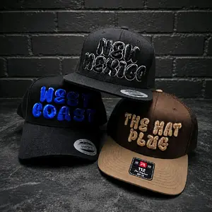 Customizable 3D Bubble Font Hats - A-Frame, Trucker or Snapback Styles, Yupoong or Richardson 112 Brands