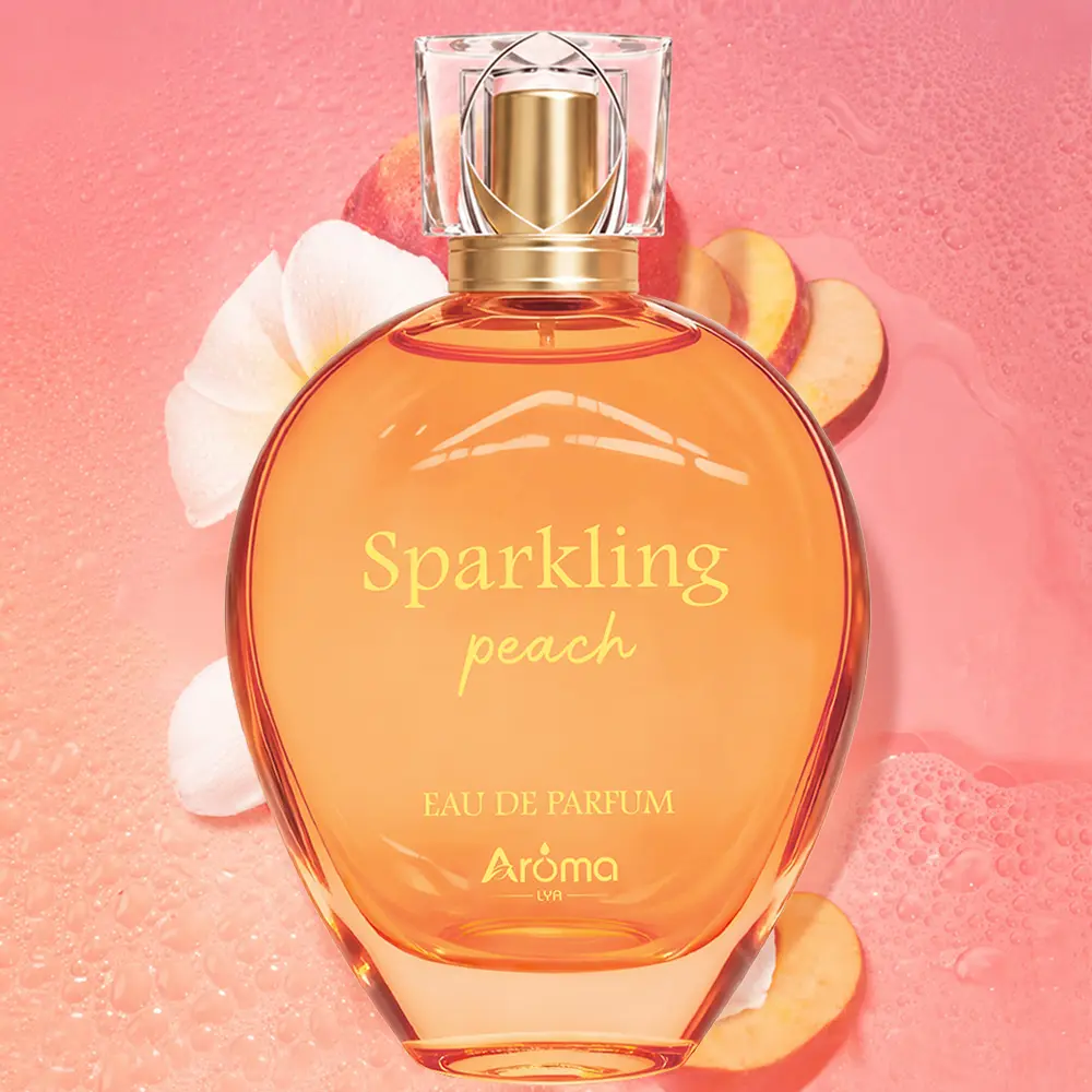 Sparkling Peach Eau de Parfum Long-Lasting Gourmand Women's Fragrance Perfume with Vanilla, Peach, Eggplant Notes, 100ml (3.38 fl oz) Beauty Products