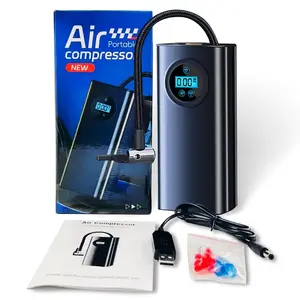 150PSI Tire Inflator Portable Air Compressor, Air Pump for Car Tires with Tire Pressure Gauge, CE Certified Digital Pump Tire Inflator for Car, Motorcycle, Bicycle and More, 7.4V, 80W, 17L/min