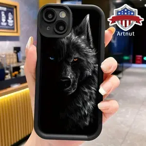 Fashion Phone case for iPhone 17 16 Pro Max 15 Plus 14 13 12 11  Air XR XS Domineering Wolf Pattern Full Body Protection Shockproof Soft Silicone Cover Gifts for women men girls boys