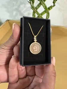 Beautiful Indian Head Penny Necklace - Authentic US Coin - 20in Adjustable Stainless Chain