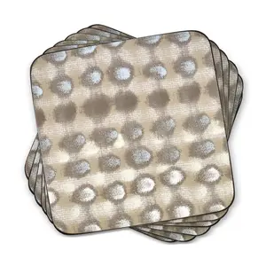 Pimpernel Pure Coasters Set of 6 with Cork Backing - Modern Square Coasters with Metallic-Style Pattern for Drinks Hot or Cold